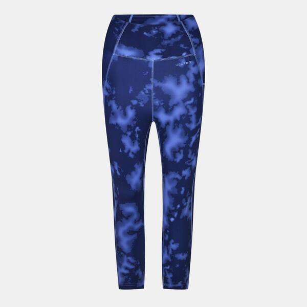 ユーエスエープロ レディース ボトムス レギンス クロップド 旗がしら USA Pro USA Pro High Rise Capri Cropped Leggings Ladies Navy Acidye 米国海軍