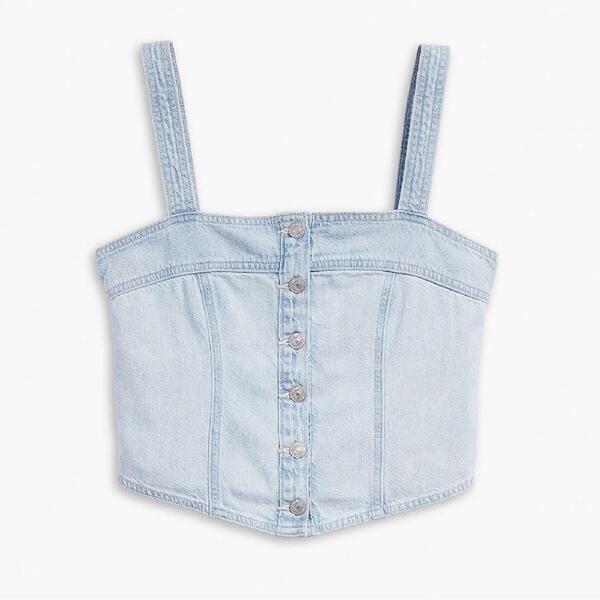 リーバイス レディース トップス シャツ ベスト Levis Women's Drea Tank Woven Cami Vest Cool Poole 2｜ReVida 店