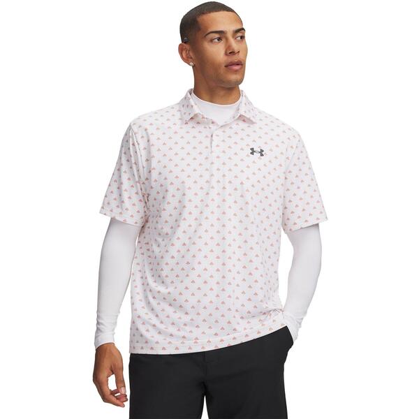 アンダーアーマー メンズ トップス ポロシャツ Under Armour Men'short Sleeve Performance Polo Shirt White/Maroon ホワイト｜ReVida 店