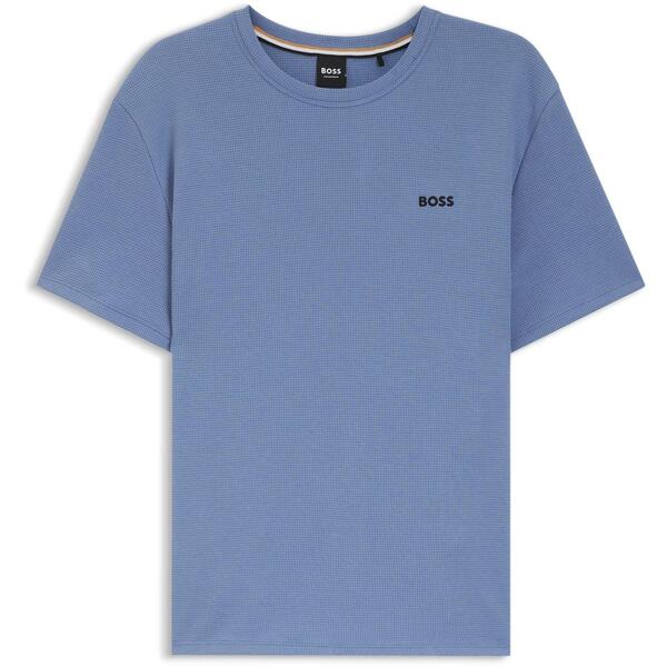 ボス メンズ トップス Tシャツ Boss Mens BOSS Bodywear Waffle T-Shirt with Structuredesign Lt/Pastel Blue ブルー｜ReVida 店