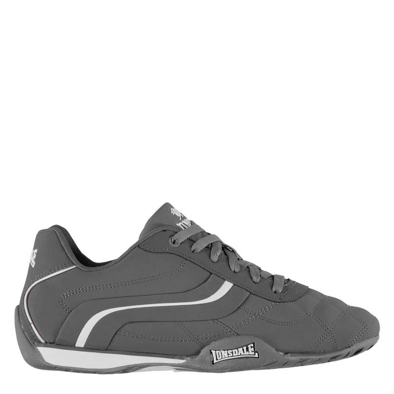 ロンズデール メンズ シューズ スニーカー Lonsdale Camden Mens Trainers Grey/White ホワイト|ReVida 店