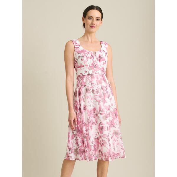 ジーナバッコーニ レディース トップス ワンピース シフォン フラワー柄 フラワー Gina Bacconi Orla Chiffon Floral Dress Pink ピンク|ReVida 店