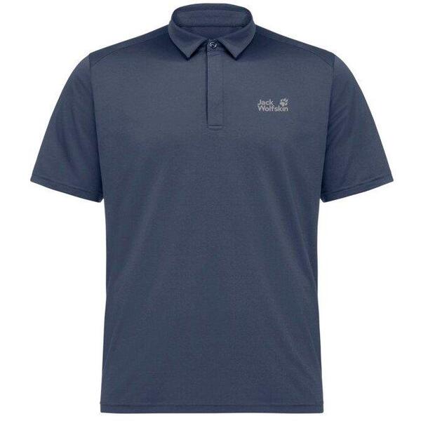 ジャックウルフスキン メンズ トップス Tシャツ Jack Wolfskin Men'short Sleeve Performance T-Shirt Blue ブルー|ReVida 店