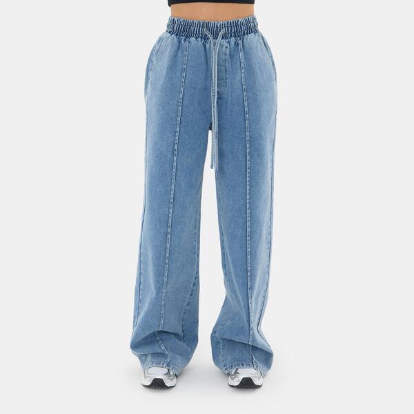 アイソウイットファースト レディース ボトムス デニムパンツ I Saw It First Pintuck Denim Jogger Mid Blue ブルー｜ReVida 店