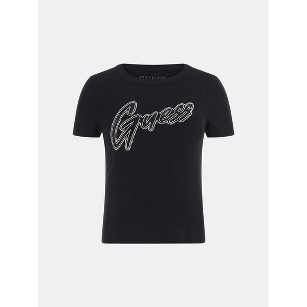 ゲス レディース トップス シャツ Guess Ss Cn Rib LG T Ld64 Jet Black ブラック|ReVida 店