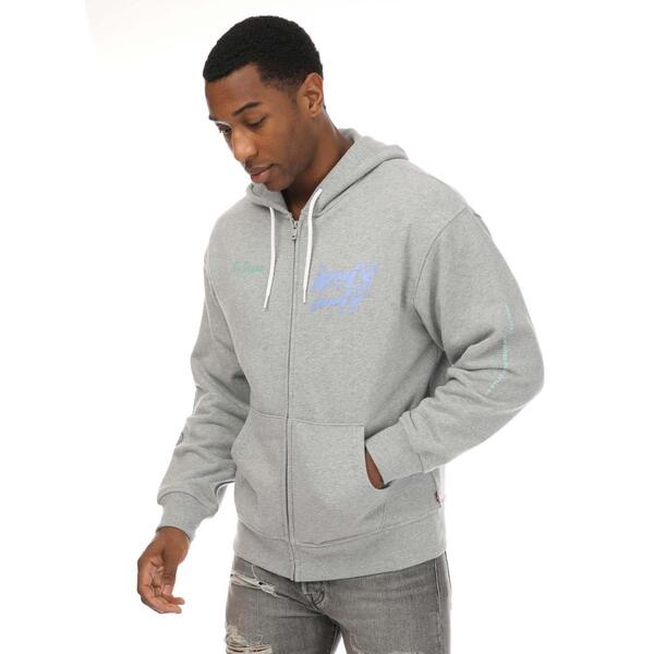 リーバイス メンズ アウター パーカー・スウェット グラフィック Levis Relaxed Graphic Zip Hoody Grey グレー｜ReVida 店 12,145円