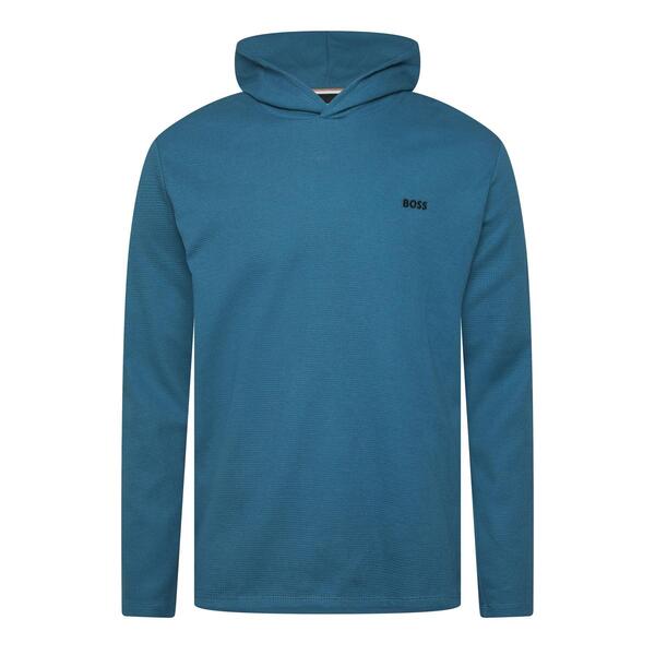 ボス メンズ トップス Tシャツ Boss Waffle Hooded Pyjama T-Shirt Blue ブルー|ReVida 店