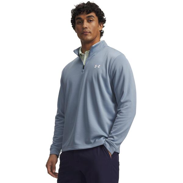 アンダーアーマー メンズ アウター パーカー・スウェット フリース Under Armour Men's 1/4 Zip Fleece Gray Blue グレー|ReVida 店