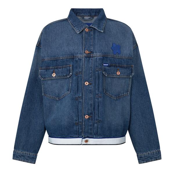 フューゴ メンズ アウター ジャケット・ブルゾン デニム Hugo Men's Corso/Tape Denim Jacket Medium Blue ブルー｜ReVida 店
