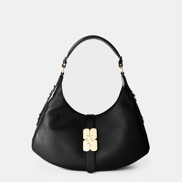 ガニー レディース バッグ Ganni Women's Kat Small Shoulder Bag Black ブラック|ReVida 店