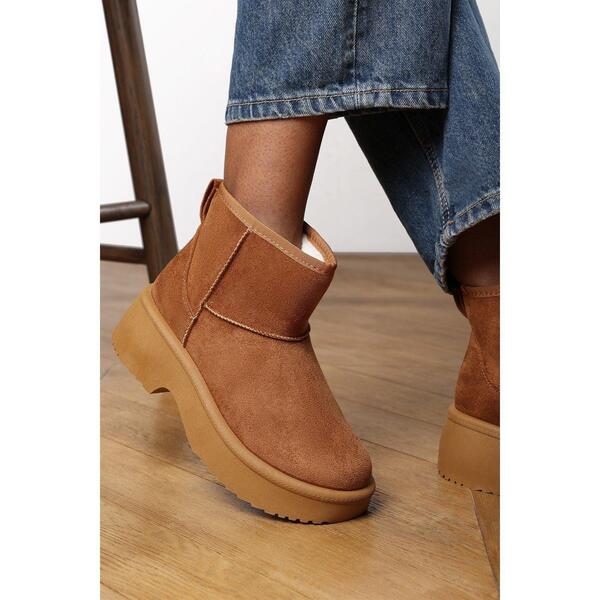 ホエアズザットフロム レディース シューズ ブーツ・レインブーツ プラットフォーム アンクル Wheres That From Women's Platform Ankle Boot ChestnutSuede|ReVida 店