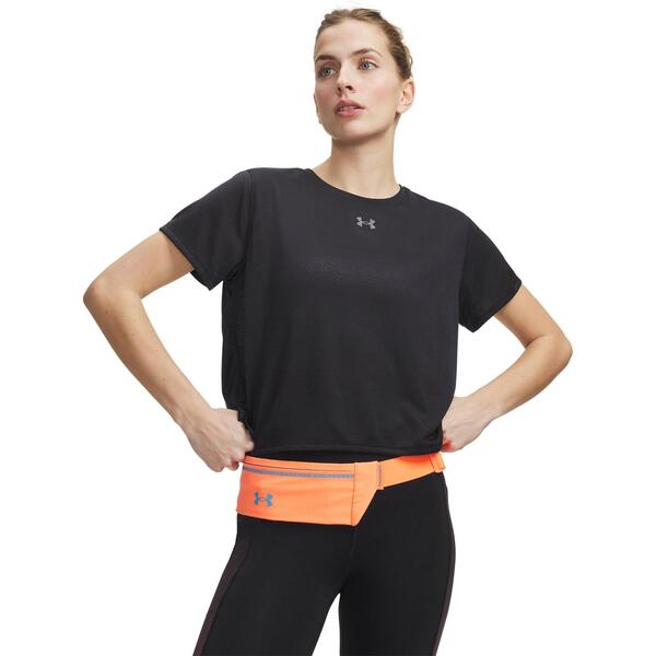 アンダーアーマー レディース トップス シャツ Under Armour Women's Velociti Short Sleeve Performance Gym Top Black/Reflect ブラック｜ReVida 店