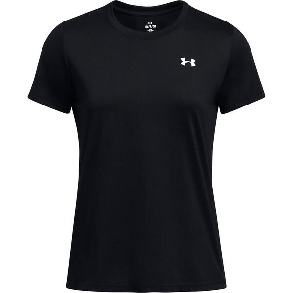 アンダーアーマー レディース トップス シャツ Under Armour Women's Tech Solid Short Sleeve Performance Gym Top Black/White ホワイト|ReVida 店