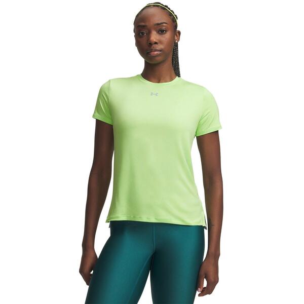 アンダーアーマー レディース トップス シャツ Under Armour Womens Vanishort Sleeve Performance Gym Top Lime/Grey グレー|ReVida 店