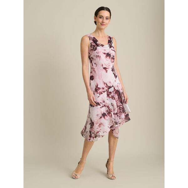 ジーナバッコーニ レディース トップス ワンピース フラワー柄 ミディ フラワー Gina Bacconi Adriana Floral Midi Dress Mauve|ReVida 店