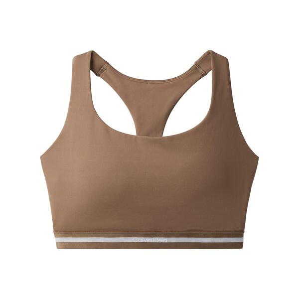 カルバンクライン レディース トップス シャツ Calvin Klein Women's Non Wired Medium Impact Sports Bra Shitake|ReVida 店