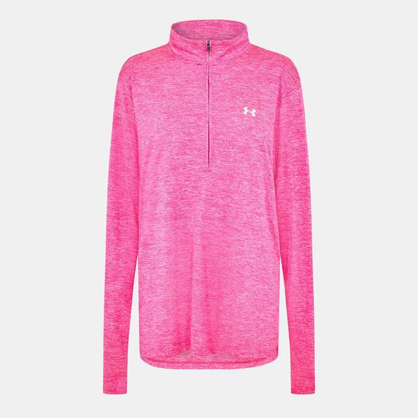アンダーアーマー レディース アウター パーカー・スウェット ハーフジップ Under Armour Techalf Zip Top Womens Pink/White ホワイト｜ReVida 店
