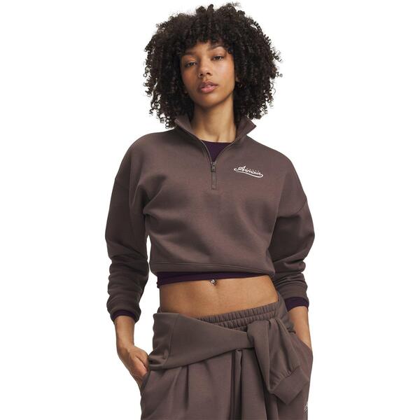 アンダーアーマー レディース アンダーウェア ナイトウェア ハーフジップ フリース Under Armour Women's Rival Half Zip Fleece Topeppercorn｜ReVida 店