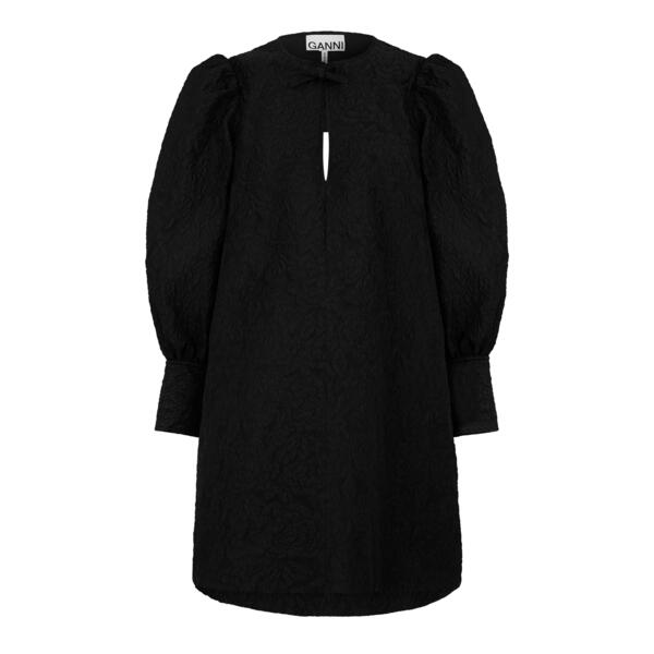 ガニー レディース トップス ワンピース ミニ 半袖 Ganni Women's Gabriella Short-Sleeve Broderie Mini Dress Black ブラック｜ReVida 店