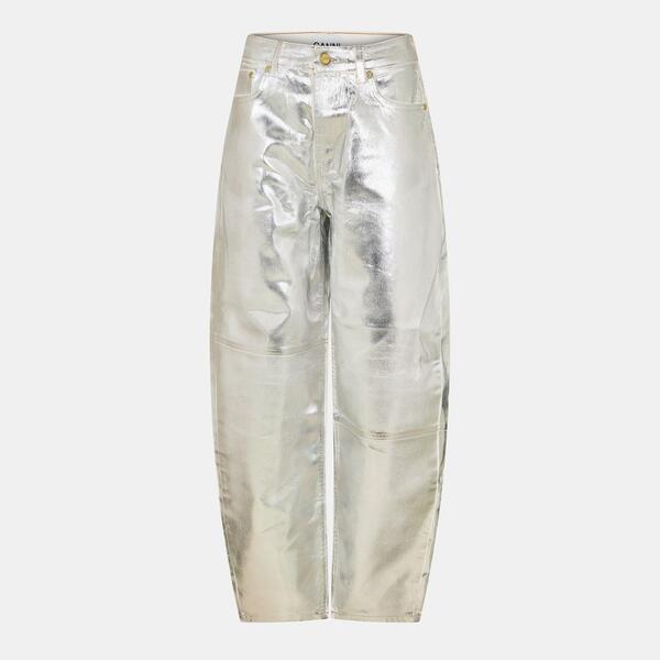 ガニー レディース ボトムス デニムパンツ ジーンズ Ganni Women's Foil Tape red Jeans Bright White ホワイト|ReVida 店
