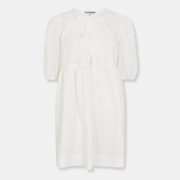 ガニー レディース トップス ワンピース ミニ Ganni Women's Tie-Up Mini Dress Bright White ホワイト|ReVida 店