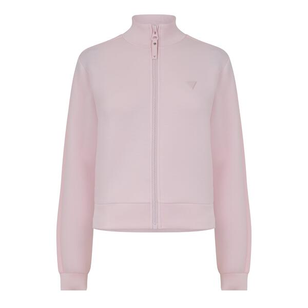 ゲス レディース アンダーウェア ナイトウェア スウェット シャツ スキューバ Guess Women's New Allie Scuba Full Zip Sweatshirt Camelia Pink ピンク｜ReVida 店
