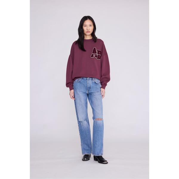 アニービン レディース アウター パーカー・スウェット シャツ Anine Bing Women's Crew Sweatshirt Burgundy バーガンディ｜ReVida 店 55,080円
