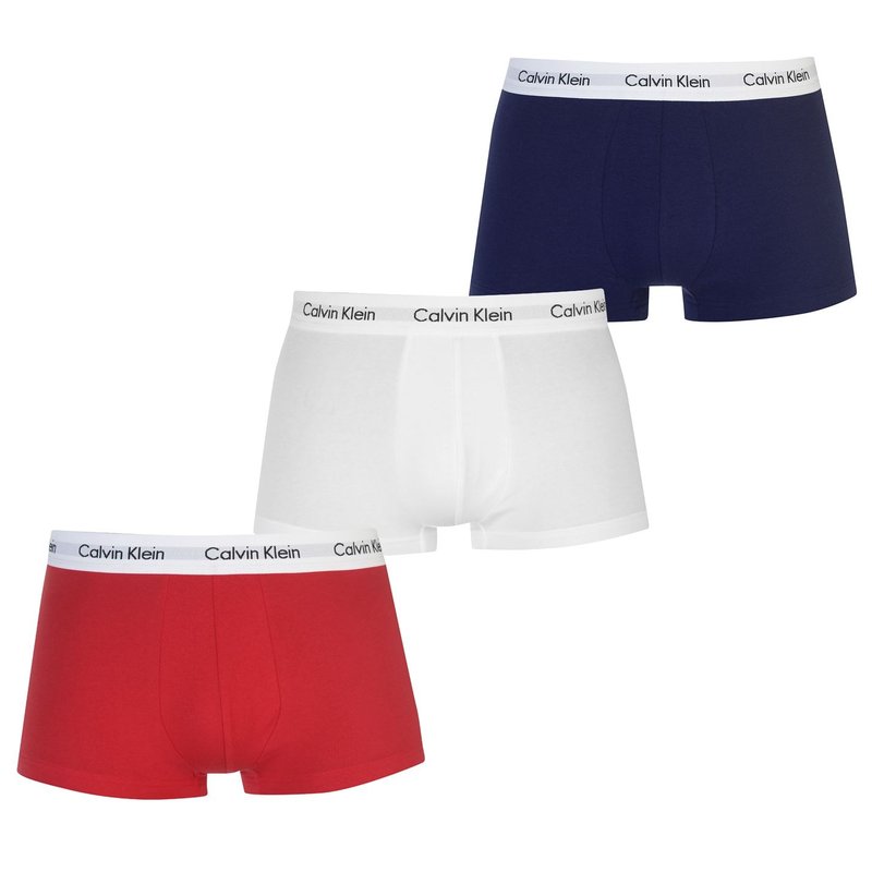 カルバンクライン メンズ ボクサーパンツ アンダーウェア Pack Low Rise Trunks Nvy Wht Red 適当な価格