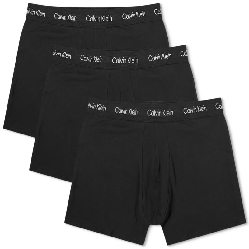 カルバンクライン メンズ ボクサーパンツ アンダーウェア Calvin Klein Cotton Stretch Boxer Brief - 3 Pack Black
