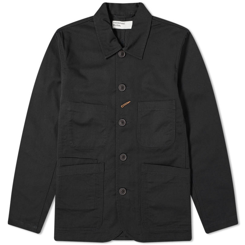 ユニバーサルワークス メンズ アウター 上衣・上衣 Universal Works Bakers Jacket Black 黒いこと コート・ジャケット-メンズファッション