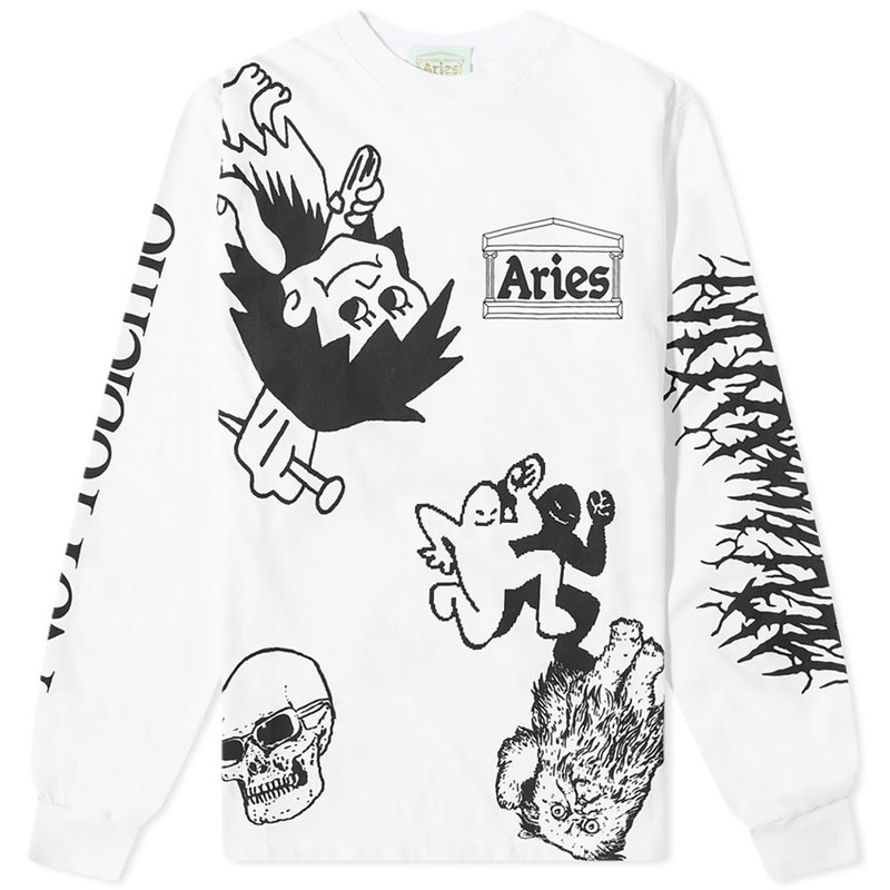 ギフ_包装 アリーズ レディース Tシャツ トップス Aries Long Sleeve