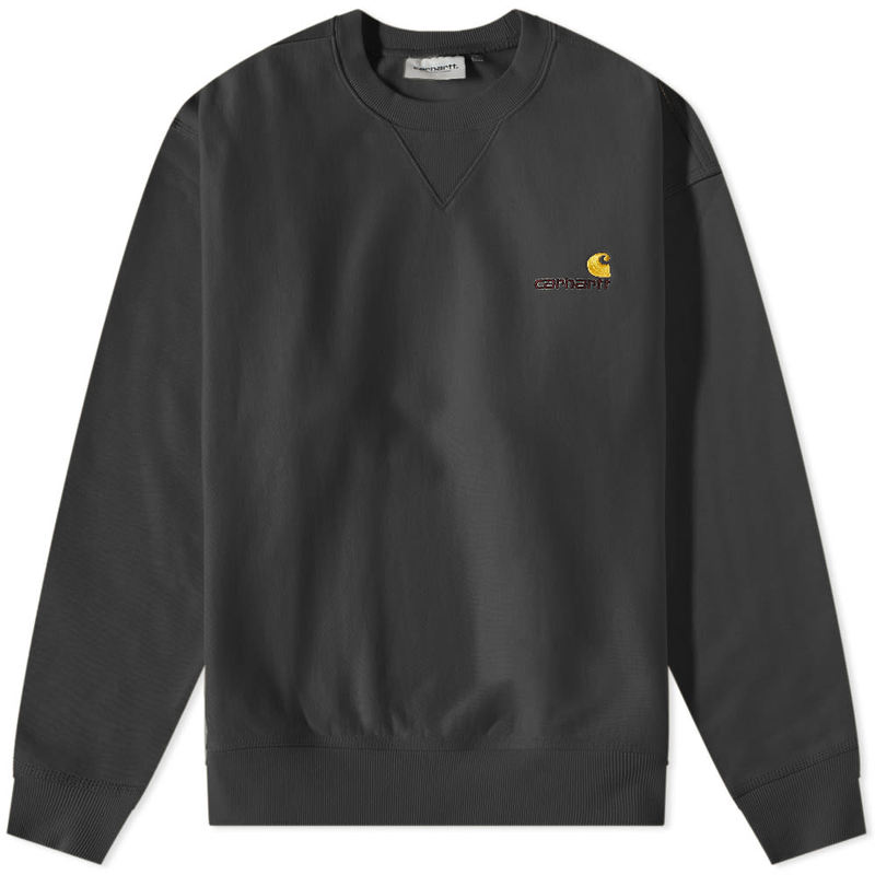 鉄道車両ハート形 メンズ アウター パーカー・スウェット Carhartt WIP American Script Sweat Black 黒いこと