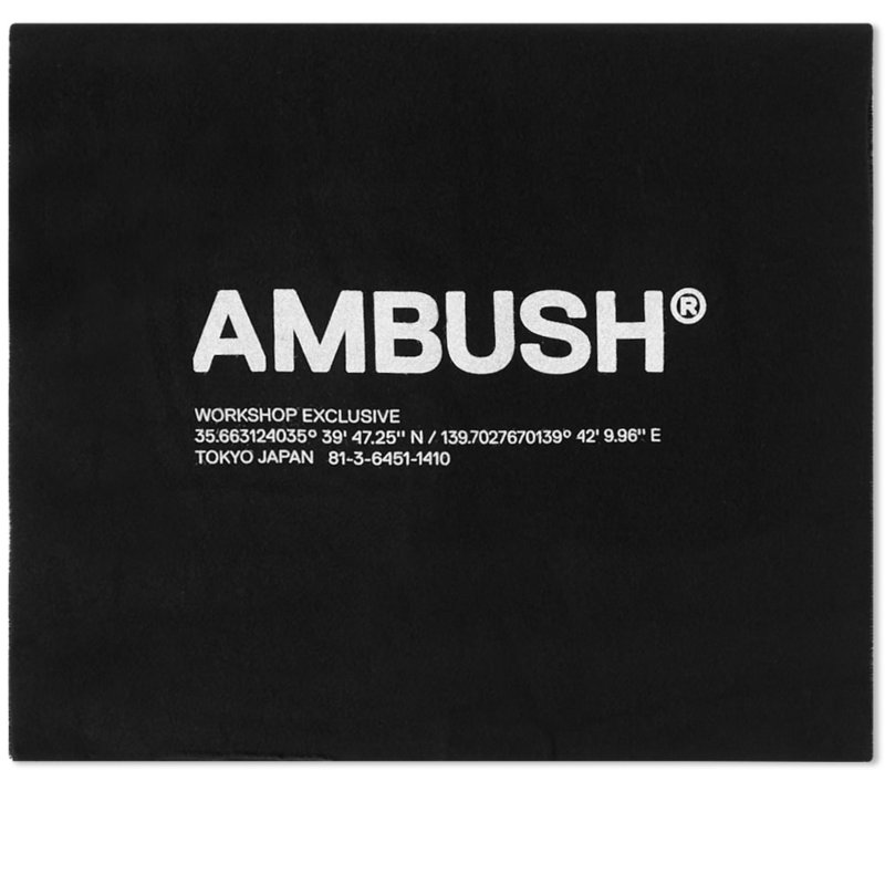 アンブッシュ メンズ マフラー ストール スカーフ アクセサリー Ambush Printed Logo Scarf Black 祝日