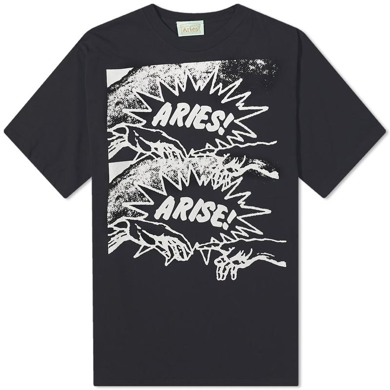 世界の アリーズ メンズ Tシャツ トップス Aries Connecting Tee Black