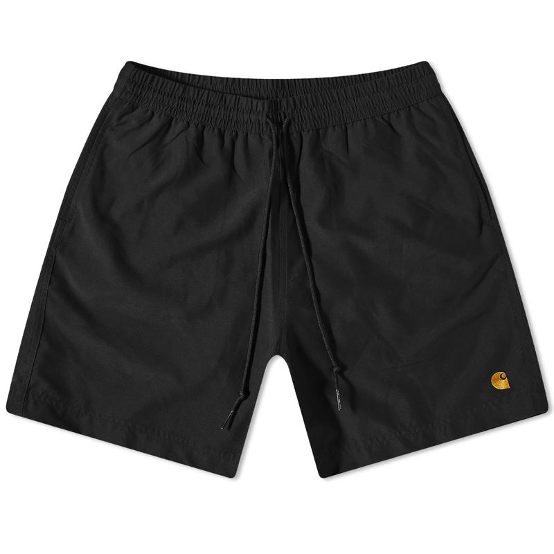 カーハート メンズ ボトムス ハーフパンツ・ショーツ Carhartt WIP Chase Swim Short Black & Gold ブラック