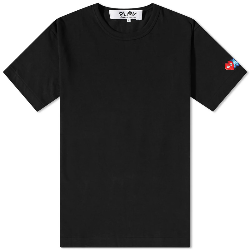 【送料無料】 コム・デ・ギャルソン メンズ Tシャツ トップス Comme des Garcons Play Invader T-Shirt Black｜ReVida 店