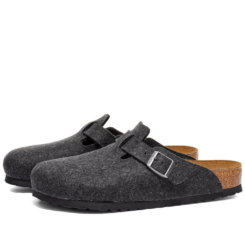 ビルケンシュトック メンズ シューズ サンダル Birkenstock Boston Anthracite Wool