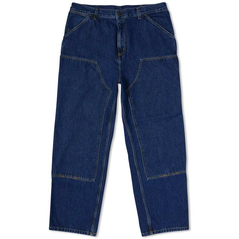 カーハート メンズ ボトムス カジュアルパンツ デニム Carhartt WIP Denim Double Knee Pant Blue Stone Washed ブルー