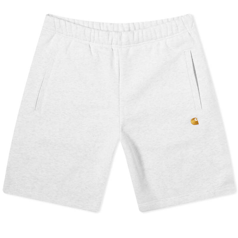 カーハート メンズ ボトムス ハーフパンツ・ショーツ ショートパンツ Carhartt WIP Chase Sweat Shorts Asheather & Gold ヘザー