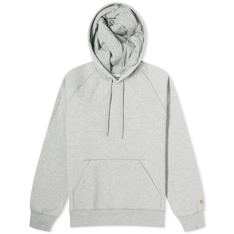 鉄道車両ハート形 メンズ アウター パーカー・スウェット Carhartt WIP Hooded Chase Crew Sweat Grey Heather \u0026 Gold 薄墨色