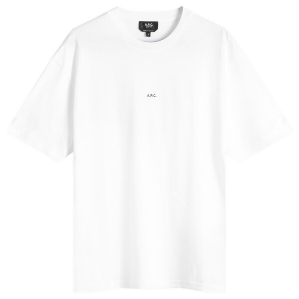 アーペーセー メンズ トップス Tシャツ ロゴ A.P.C. Micro Logo T-Shirt White & Black ホワイト｜ReVida 店