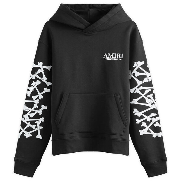 Amiri　アミリ　Varsity　フーディ　スタジャン　レザー　パーカー　黒 AMIRI FW25 'MA Shotgun' hoodie (AMJYHD1041 BLACK) (AMIRI