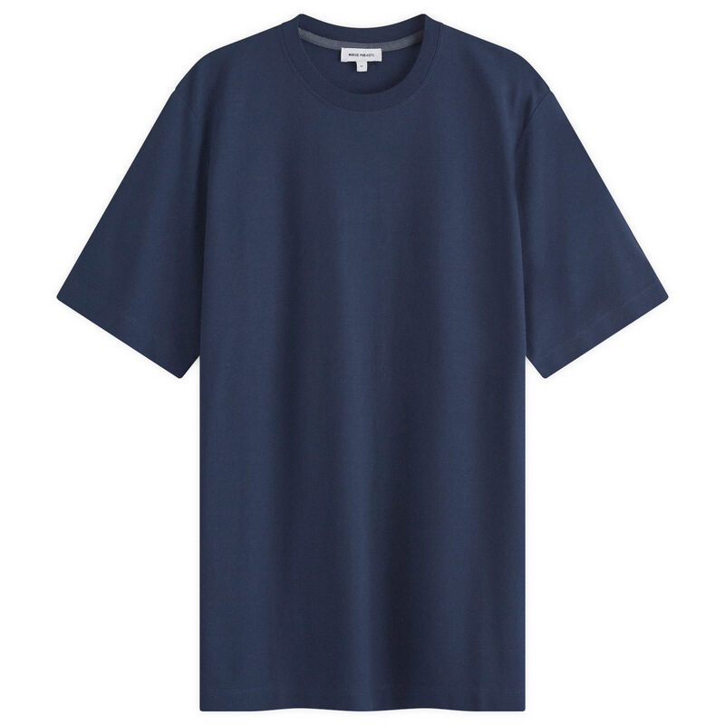 ノースプロジェクト メンズ トップス Tシャツ クレープ ロゴ Norse Projects Jakob Crepe Logo T-Shirt Dark Navy ネイビー