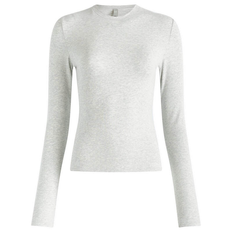 スキムズ レディース トップス Tシャツ コットン ジャージー SKIMS Cotton Jersey Long Sleeve T-Shirt Light Heather Grey グレー｜ReVida 店