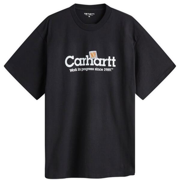 カーハート メンズ トップス Tシャツ Carhartt WIP Label Script-Shirt Black ブラック