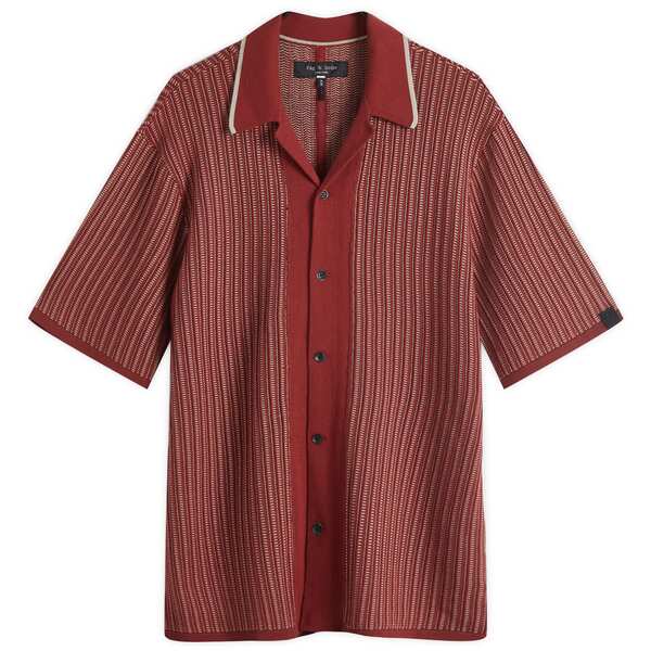 ラグアンドボーン メンズ トップス シャツ ニット Rag & Bone Harris Knit Vacation Shirt Maroon マルーン