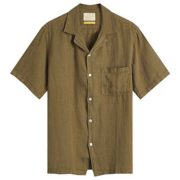 ポーチュギースフランネル メンズ トップス シャツ リネン Portuguese Flannelinen Camp Vacation Shirt Olive オリーブ