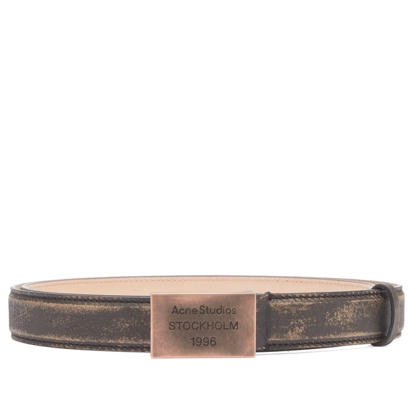 【新品/未使用】Acne Studios ロゴ バックル レザーベルト Acne Studios》ロゴ バックル べルト (Acne Studios/ベルト