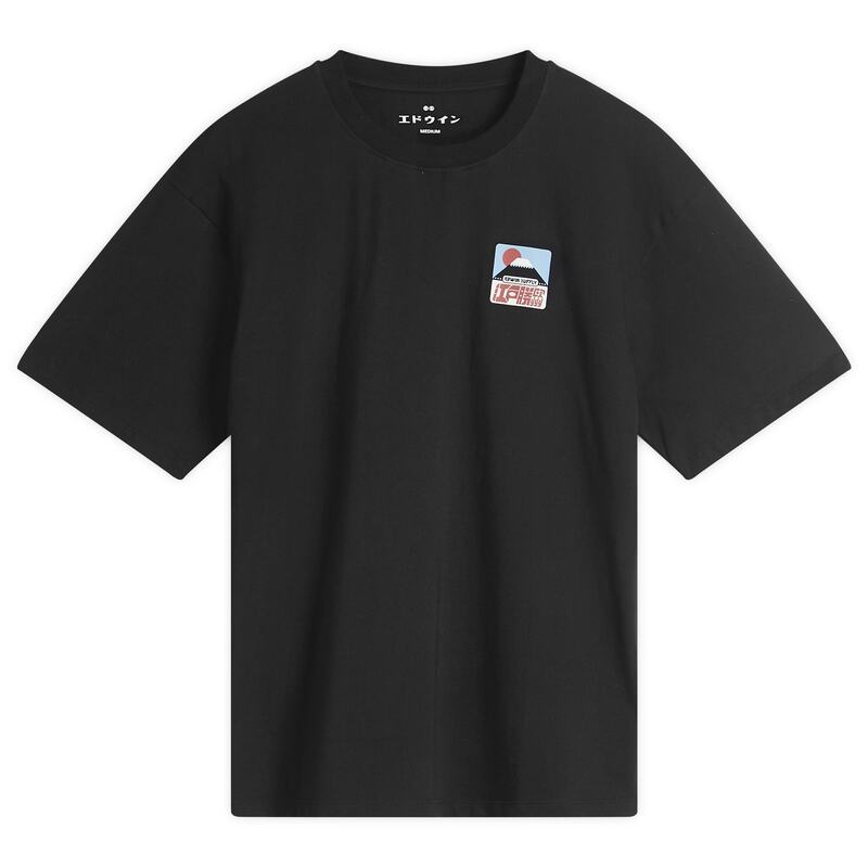 エドウィン メンズ トップス ティーシャツ Edwin Sunset On Fuji San T-Shirt Black 黒いこと Tシャツ・カットソー-メンズファッション
