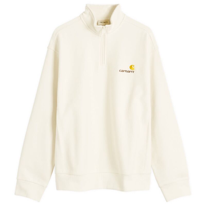 カーハート メンズ アウター パーカー・スウェット ハーフジップ Carhartt WIP Half Zip American Script Sweat Natural|ReVida 店